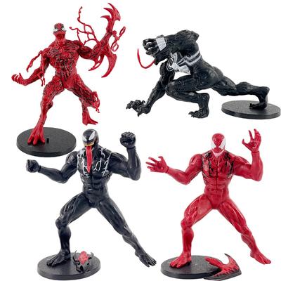 4 шт. Набор фигурок Marvel Venom Carnage, Коллекционная модель супергероя, Куклы, ПВХ-статуэтки, Игрушки для детей, Подарок фанатам, Декор для дома и рабочего стола