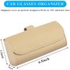 Sunglasses Holder For Car Sun Visor, Leather Auto Eyeglasses Organizer Box With Hidden Magnetic Closure, Vehicle Glasses Case Clip Holder, Car