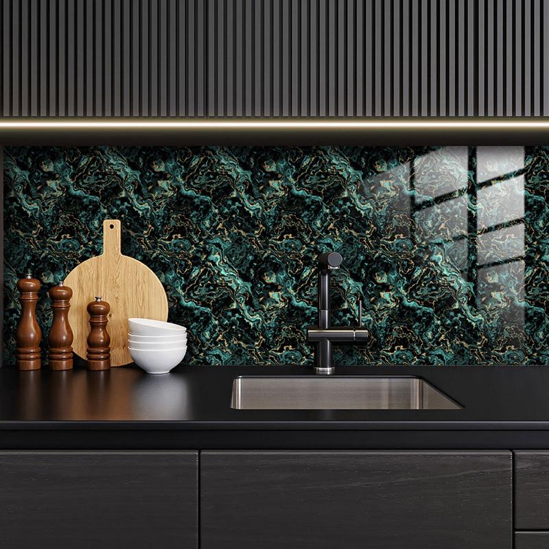 10pcs/set Bathroom PVC Fake Marble Tile Sticker Crystal Wall Sticker Self-adhesive