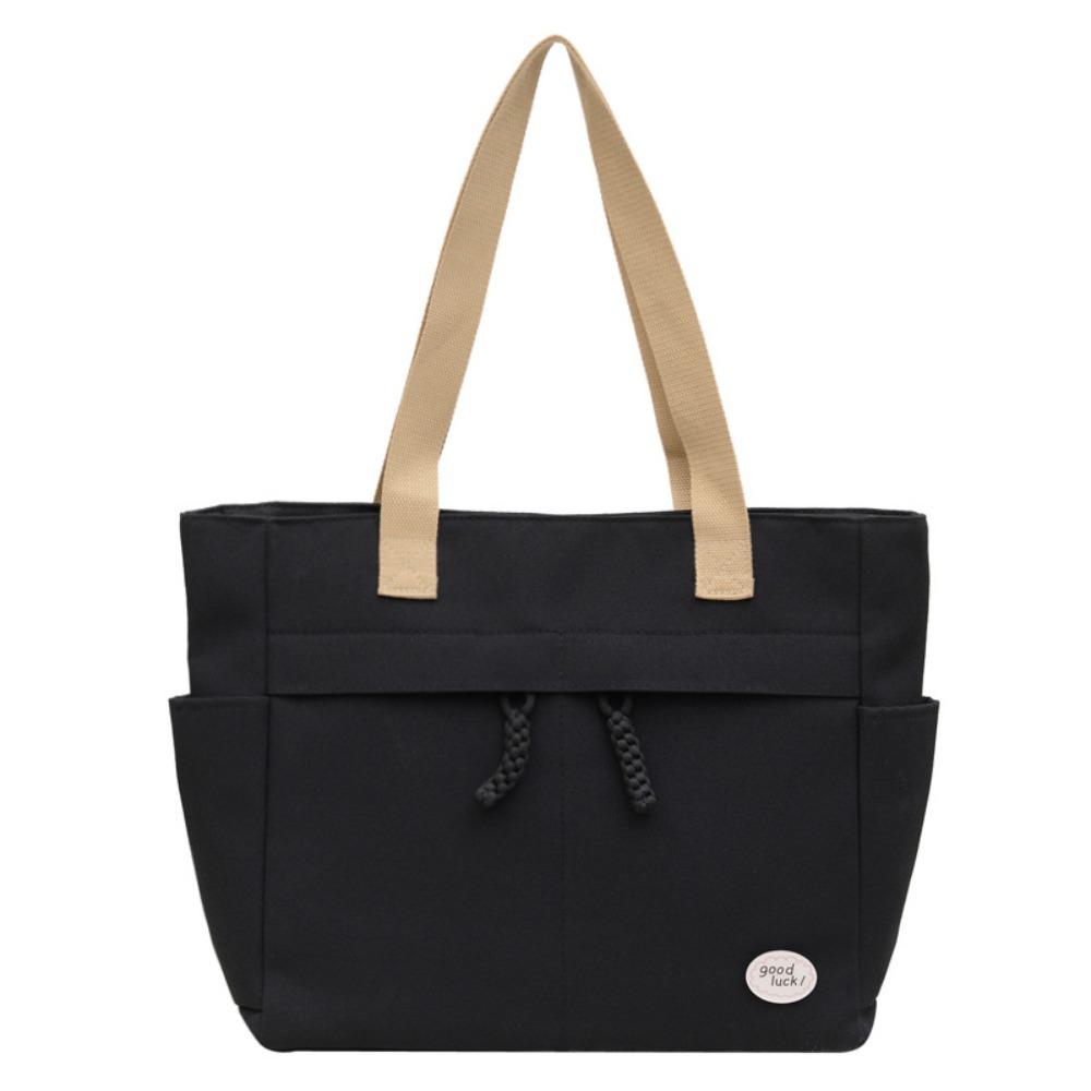 Japanese Style Simple Handbag Multi Pocket Shoulder Bag Simple Canvas Tote Bag Shopping