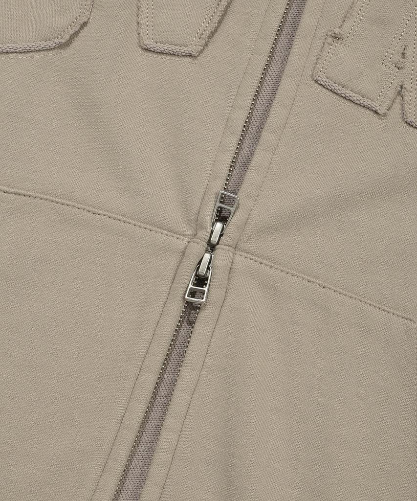 Covernat Cvnt Vintage Zip-Up Hoodie Light Khaki