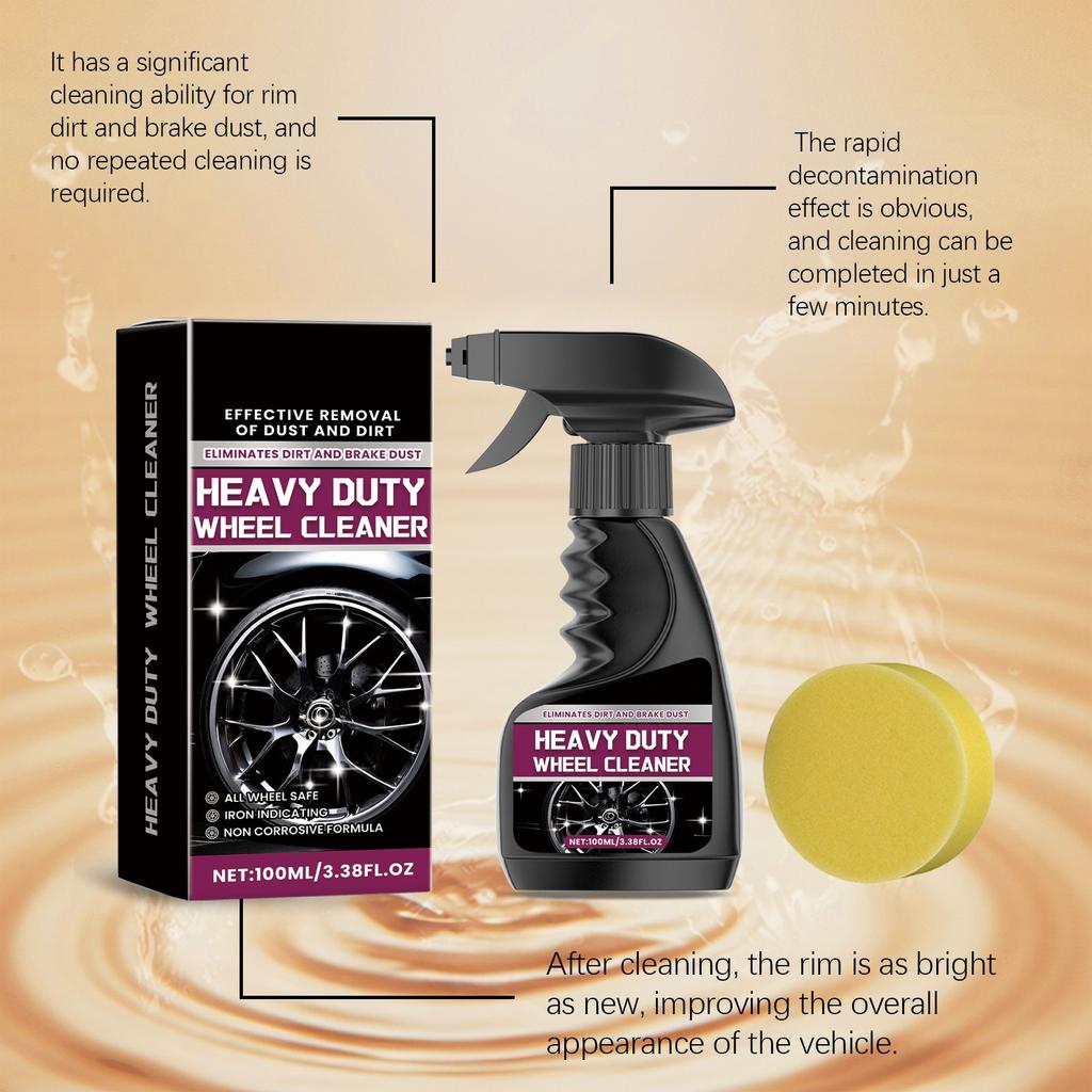 Heavy Duty Wheel Cleaner Car Rim Cleaner Wheel Collector All Wheel Safety Non-corrosive Formulation, Car Cleaning Care Spray,120ML