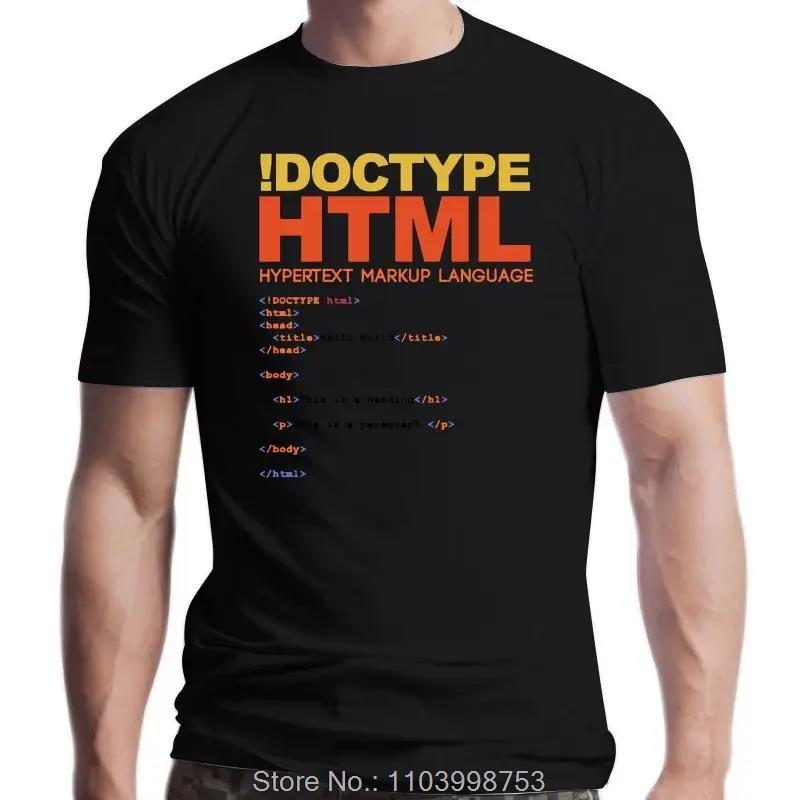 100 Cotton Letter Computer Code Tees Gift Summer Guys Streetwear New WEB HTML T Shirt Unisex Programmer Geek Funny Clothes