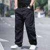 Fashionable Men's Plus Size Jeans - Relaxed Straight-Leg Wide-Leg Elasticated Waist Plain Trousers