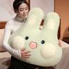 Furry Plush Rabbit Pillow Cute Simulation Bunny Soft Doll Warm Pillow Back Cushion Home Decoration Kids Toys Birthday Gift