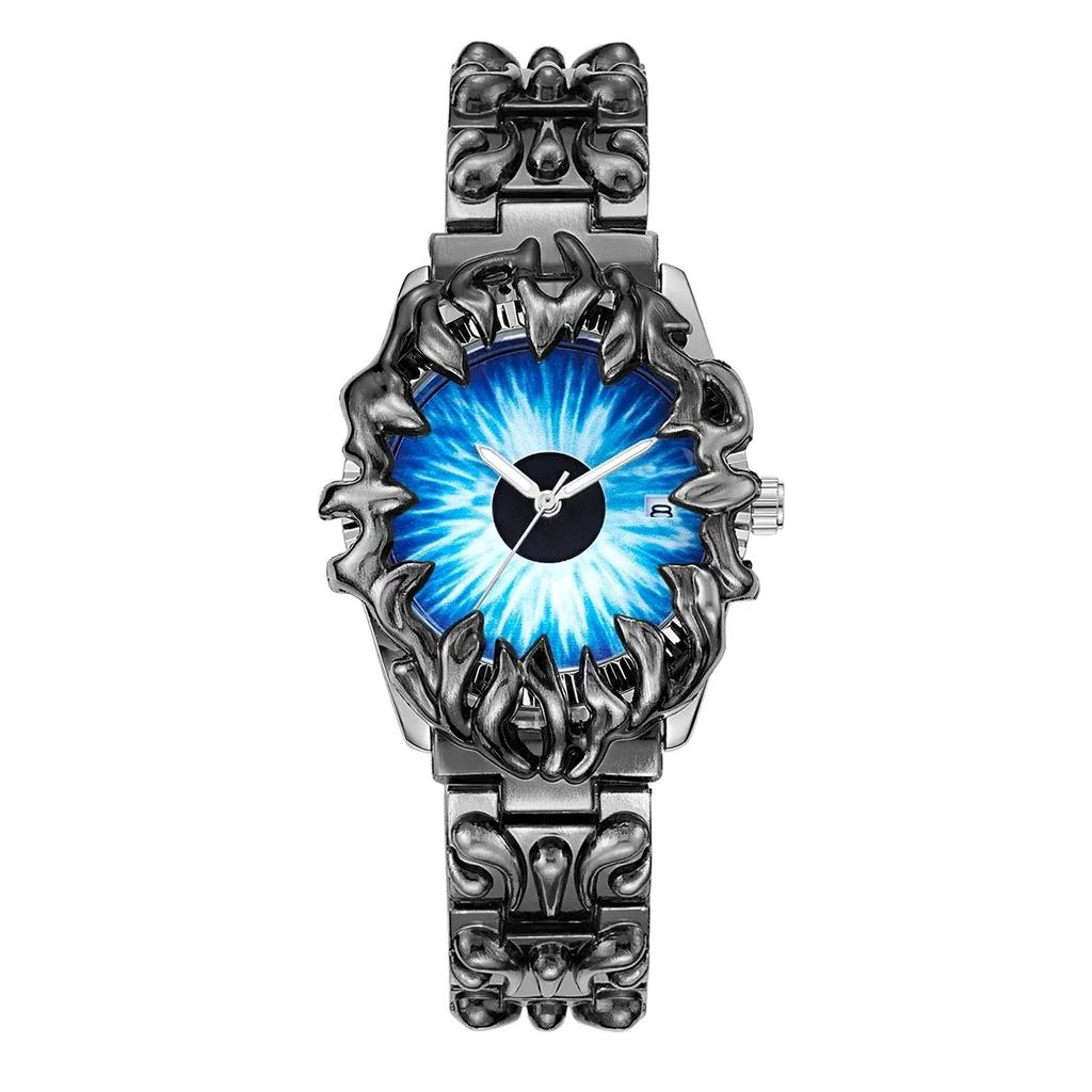 AAA Devil Punk Blue Eye Quartz Watch Men Alabaster Industries Demon Claw Y2K Men's Watch Unique Creative Men Hot Medieval Clock
