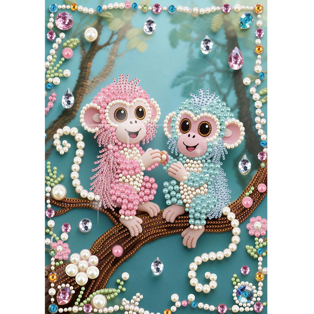 Животное Особой Формы DIY Частичное Алмазное Раскрашивание Жемчугом и Камнями Набор для Творчества Подарок Арт Поделка Алмазная Живопись Жемчугом 11,81x15,75 дюйма