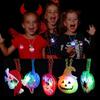 Random Ghost Necklace Halloween LED Light-emitting Necklaces for Children Glowing Pendant Toys Children Halloween Party Decorations Flash Necklace
