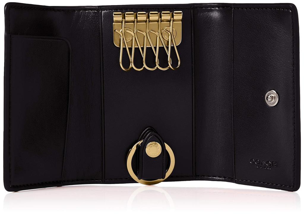 Ключница F77998 Брелок с подписью Холст Кожа [Coach] Женская Коричневый/Черный [Товар]