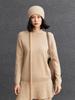 Women's Cashmere Rolled Edge Pullover - 2026 Autumn Round Neck Solid Color Knit Sweater