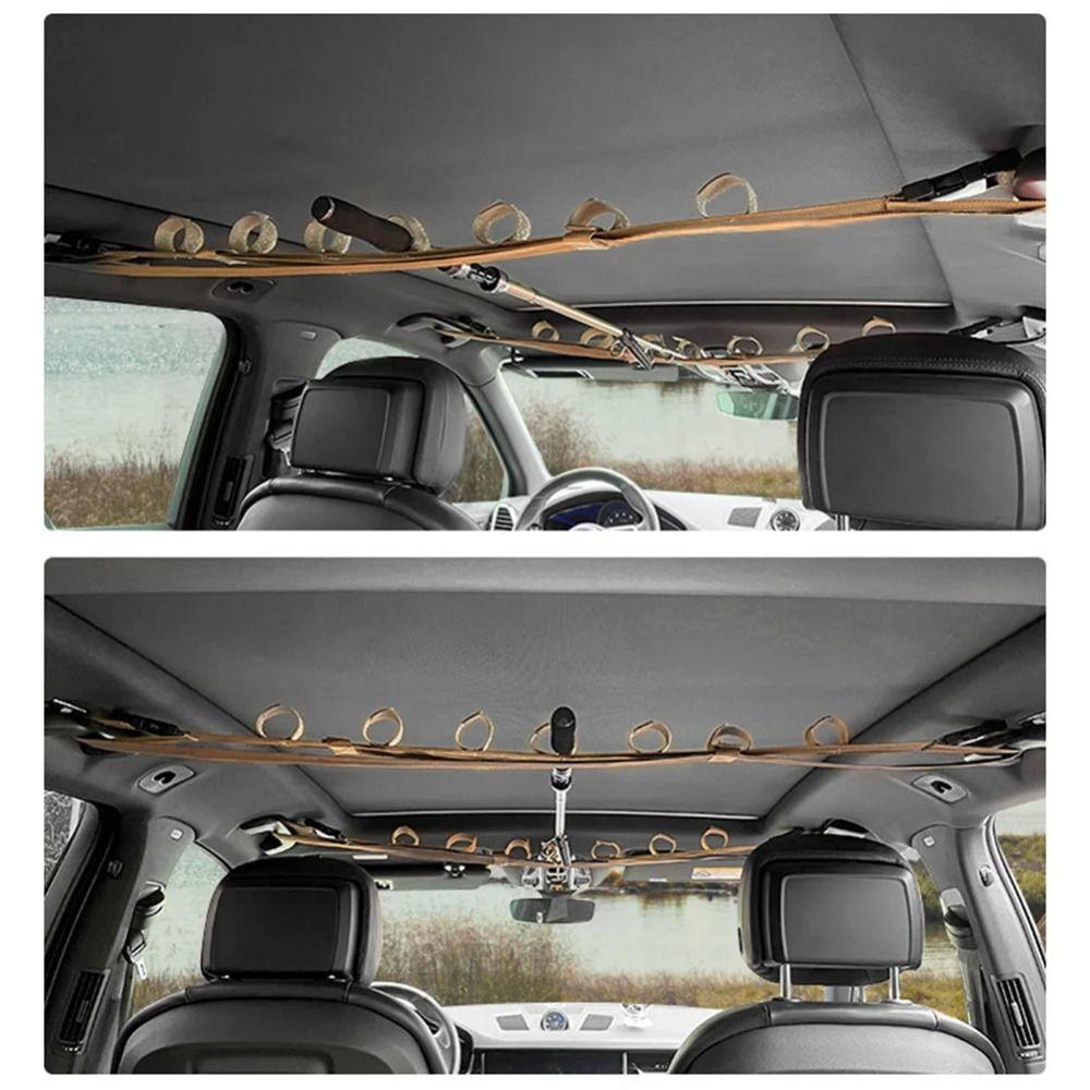 2Pcs Snap Buckle Car Fishing Rod Holder 7 Rod Capacity Car Fishing Pole Carrier SUV