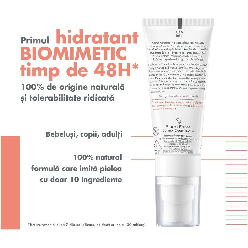 Avene Tolerance Hydra-10 Hydrating Cream, 40 ml, Soothing & Repairing, For Sensitive Skin, Long-Lasting Moisturizer
