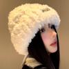 Wool Hat Autumn and Winter Women's New Versatile Knitted Bag Head Warm White Cold Hat Big Head Circumference Cold Protection