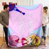 Stylish Cartoon Girl 2D Flat Pattern Flannel Blanket High quality All Seasons Warmth and Comfort Perfect for Christmas Gifts.MMT0918225