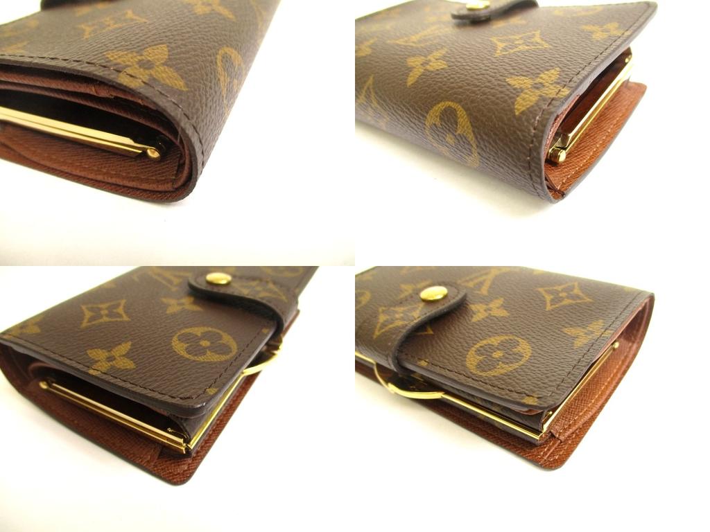 Authentic LOUIS VUITTON Monogram Brown Leather Bifold Wallet Viennois #a694  Refurbished