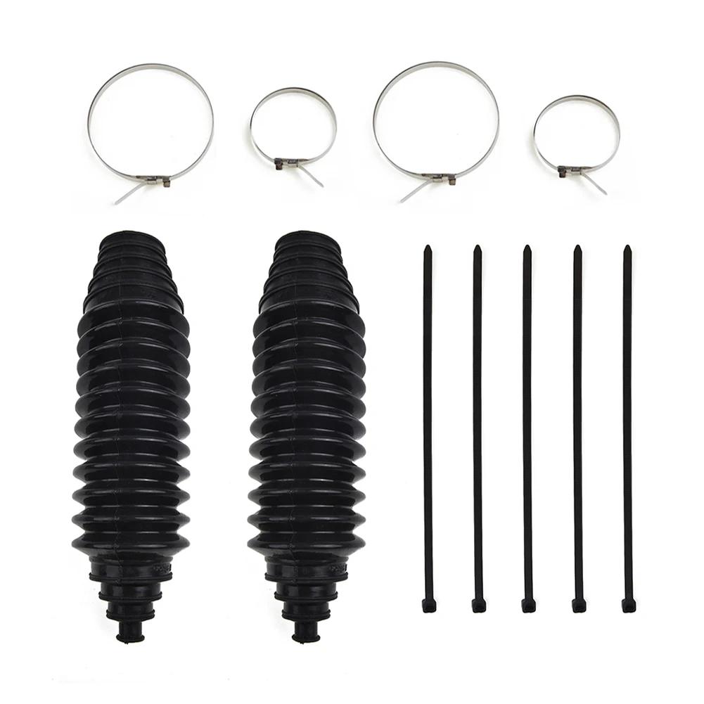 2 Pcs Set Universal Silicone Rack Pinion Steering Gaiter Pinion Boots+Cable Ties+Clamp Kit Silicone Gear Leggings Kits