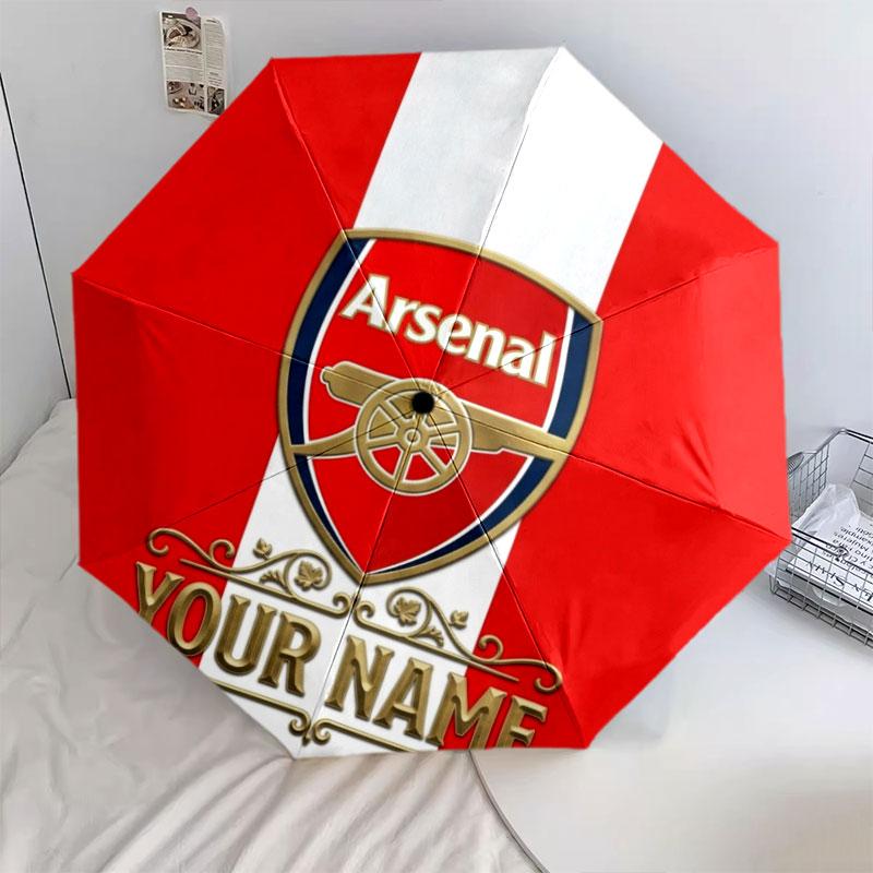 1 PC Automatic Folding Umbrella - Arsenal F Custom Name Pattern, Portable & Foldable Design with 8 Ribs, Christmas Birthday Gifts