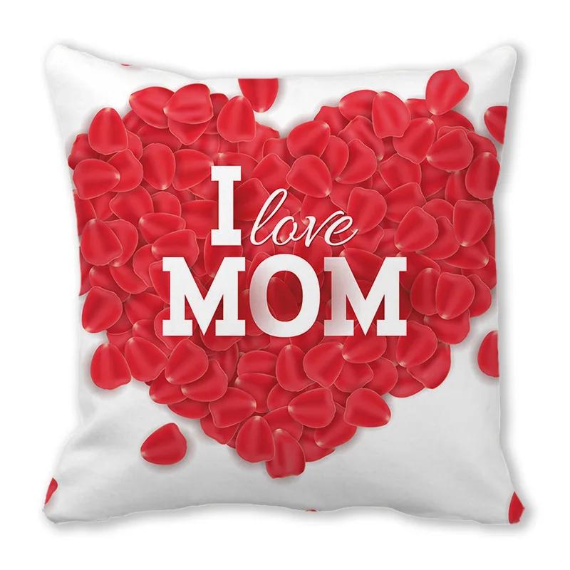 Love pattern cushion cover Happy Mothers Day Pillow Case Home Decorative Pillowcases Love Letter Throw Pillow cover xcm