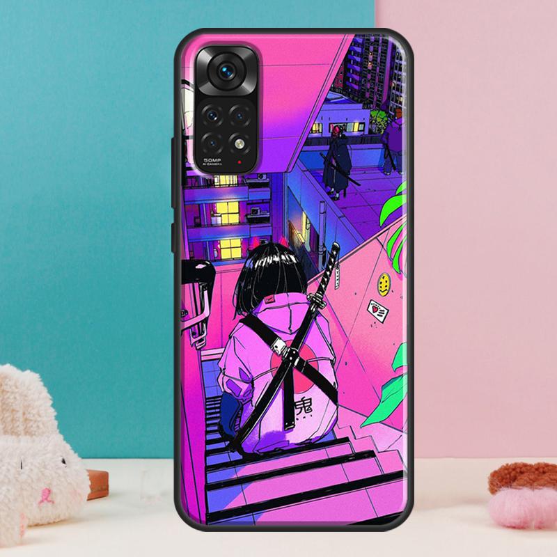 Чехол Vaporwave Glitch Anime для Xiaomi Redmi Note 14 12 11 9 10 13 Pro 9S 10S 11S 12S Redmi 13C 10C 12C 14C