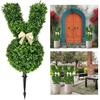 Christmas Snowman Topiary Tree Rabbit Shape Artificial Topiary Stake Indoor Outdoor Garden Porch Faux Shrubs Plants Decoration