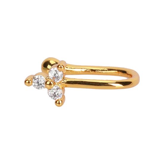 Клипса для пирсинга носа Привлекательная U-образная медная с кубическим цирконием Многостильная блестящая манжета для уха Штанга для пирсинга носа для повседневной носки