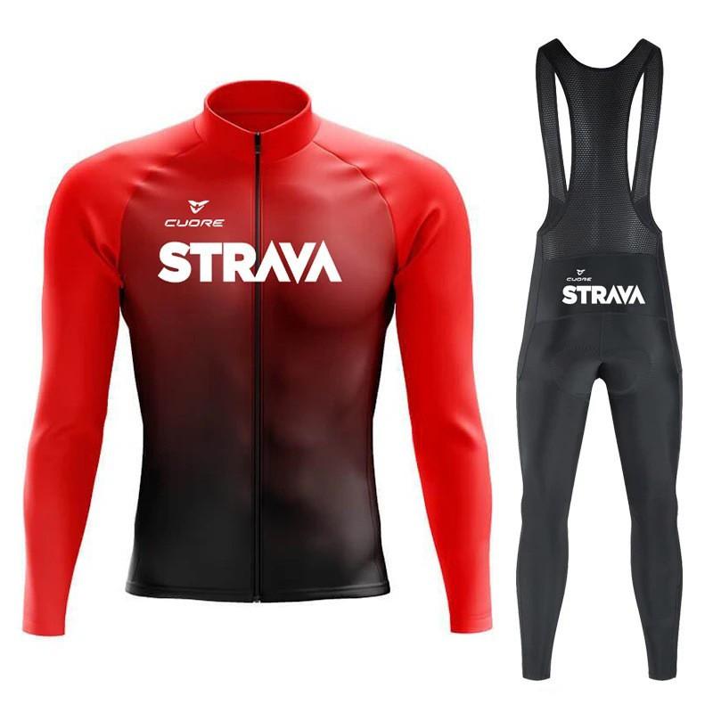 Men Women Cycling Jersey Set Long Sleeve Quick Dry Mountain Bike Riding Apparel Sportswear