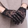 Кружевные кожаные перчатки Черные короткие перчатки из овчины