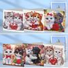 6Pcs Valentines Day Animals DIY Diamond Painting Card Rhinestone Painting Card Kit Diamond Drawing Card for Holiday Party Favors
