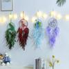 Dinosaur Dream Catcher Ornament Kids Faux LED Light Feather Dream Catcher Handmade Home Decor Birthday Gift