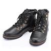 Motorcycle Mountain Boots 26.5cm/Men's Genuine Leather Cowhide Built-in Shift Pad Side Zip HBS-005 Black 16842