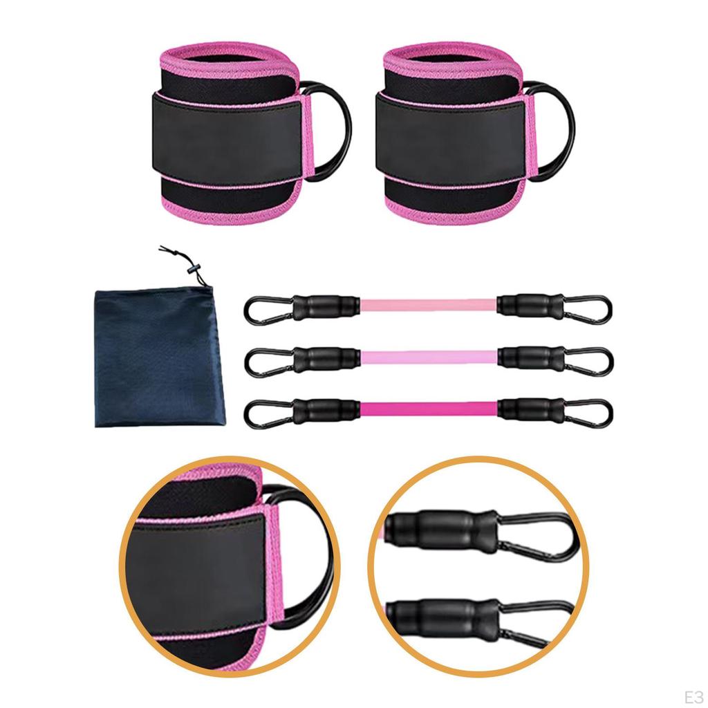 3 Pieces Ankle Resistance Bands Weights Fitness Band Set Exercise with Cuffs Leg And