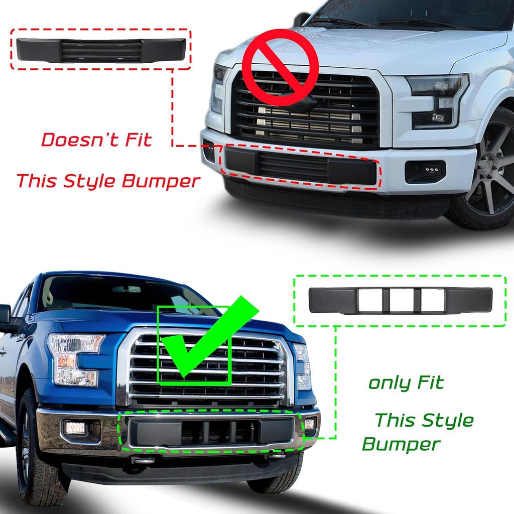 Front Bumper License Plate Bracket Mount Holder For 2015 2016 2017 Ford F150 F-150,Replacement For FL3Z17A385B (May Not Fully Fit Your Model. See Pic