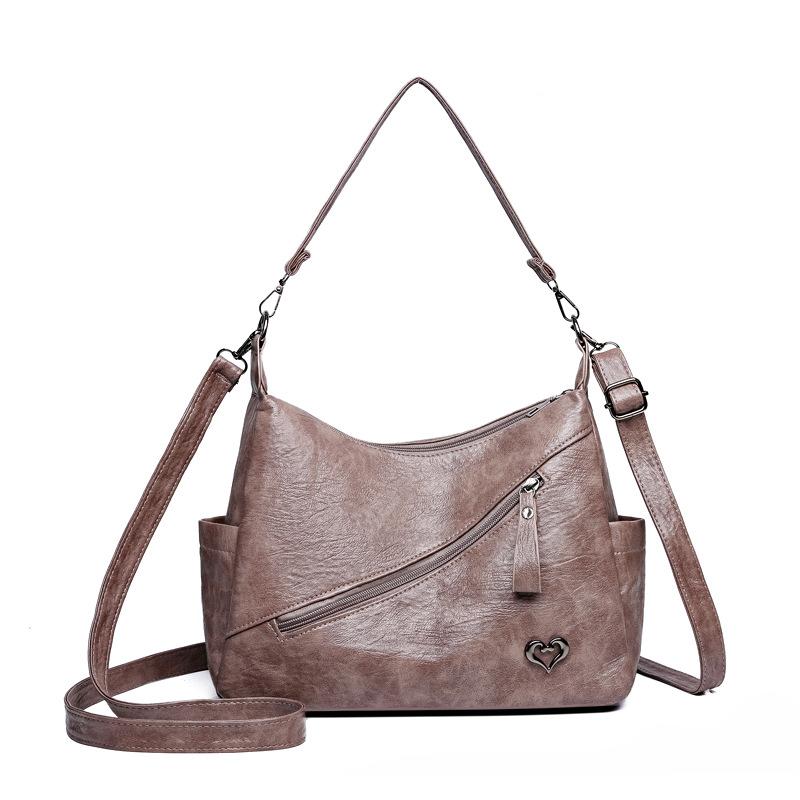 Small Square Bag Women's Soft Leather Handbag Shoulder Crossbody Bag Mother Bag