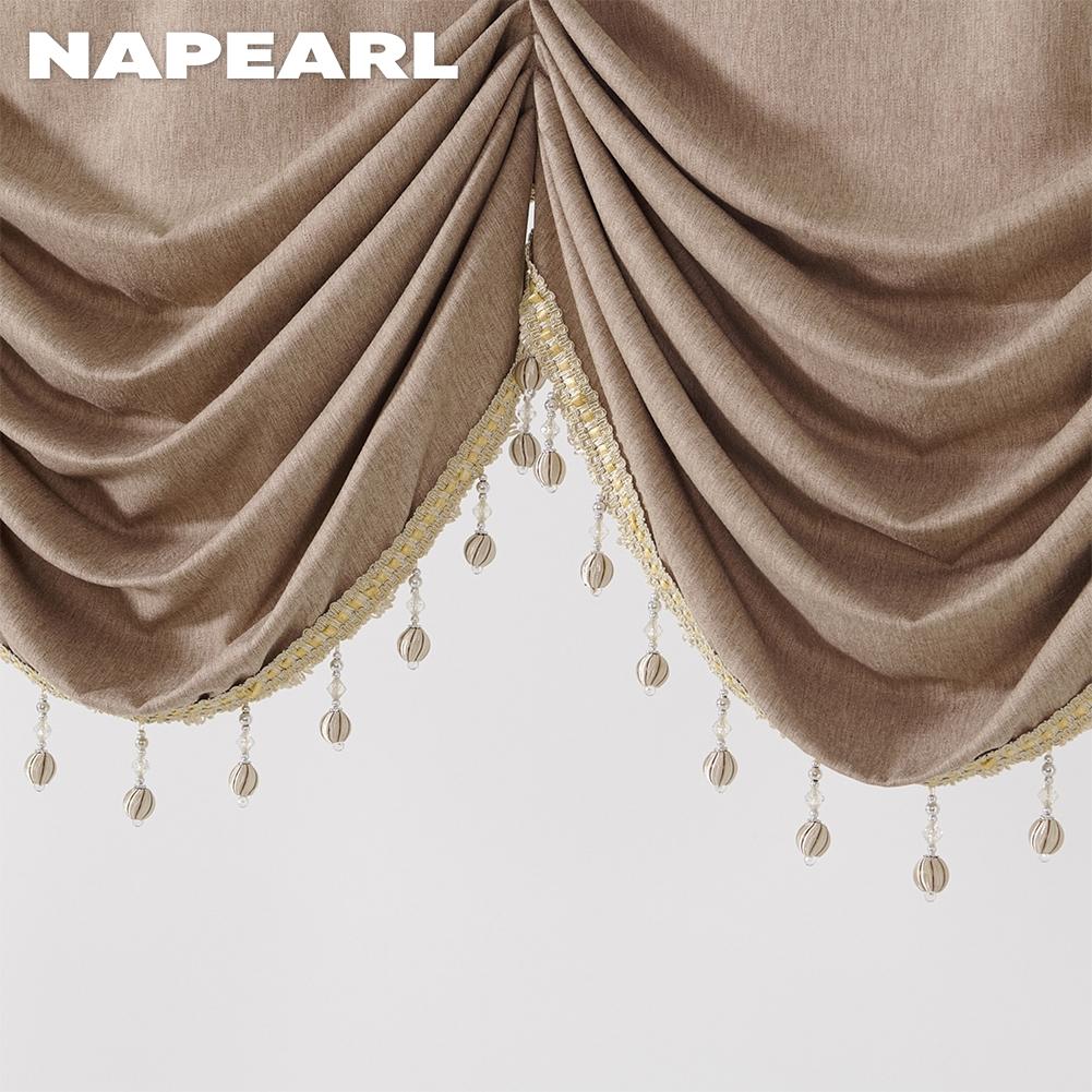 1 шт. NAPEARL, модная и роскошная однотонная занавеска с окантовкой из бисера для гостиной, окна, балдахин для спальни