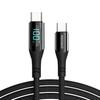Кабель USB C - USB C с дисплеем для быстрой зарядки PD 100 Вт 5 А, Кабель Type-C - USB-C, Зарядное устройство для телефона, Совместимо или для Macbook Xiaomi Samsung