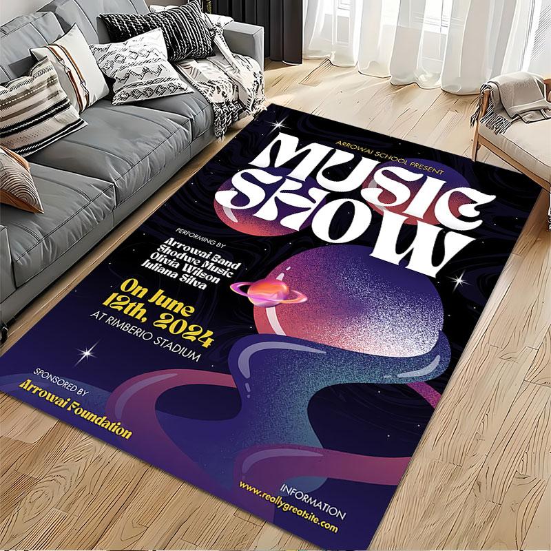 Music Show Cosmic Design Carpet suitable as a non-slip mat for the living room or bedroom sofa