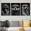 Modern Funny Animals Decorative Painting Portrait of a Sea Otter With Sunglass Posters Prints for Living Room Wall Decor Unframe