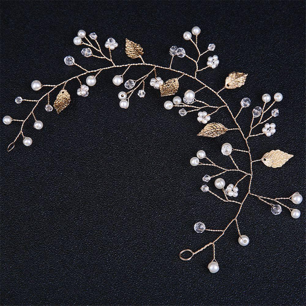 Украшение для волос ручной работы для девочек, жемчужный головной убор, хрустальная повязка на голову, свадебная заколка для волос, стразы, головной убор