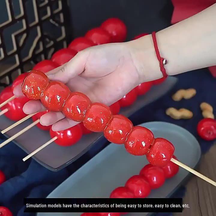 Simulated Candied Hawthorn Skewers for Photography and Educational Props