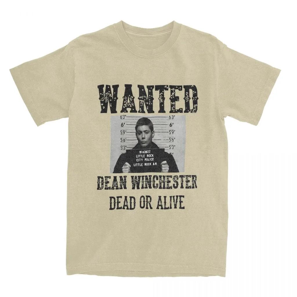 Dean Winchester Wanted Sign T Shirts Cotton Tops Summer Vintage Short-Sleeve T Shirt O Neck Fashion Loose Tshirt