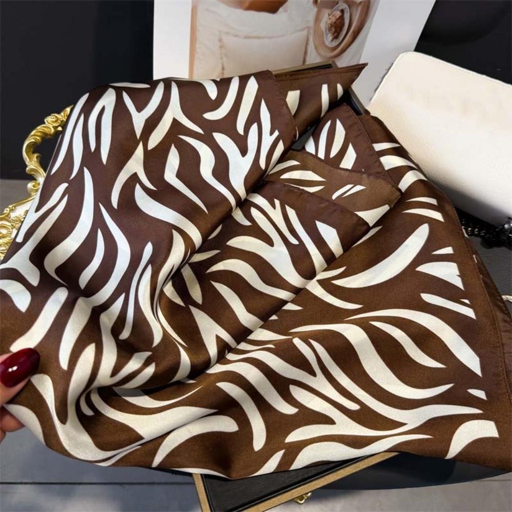 Patterned Shawl 90 CM Square Scarf Breathable Lightweight Stripes Square Headscarf Personalized Design Headband