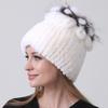 New Winter Real Rabbit Fur Beanies Hat Women 100% Genuine Real Rex Rabbit Hat Good Elastic Knitted Rex Rabbit Fur Caps
