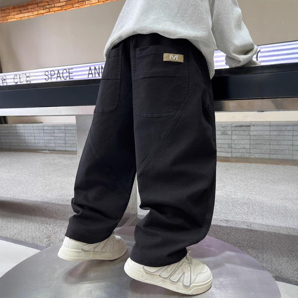 Модные свободные комбинезоны для мальчиков Весна и осень 2025 Детские повседневные брюки