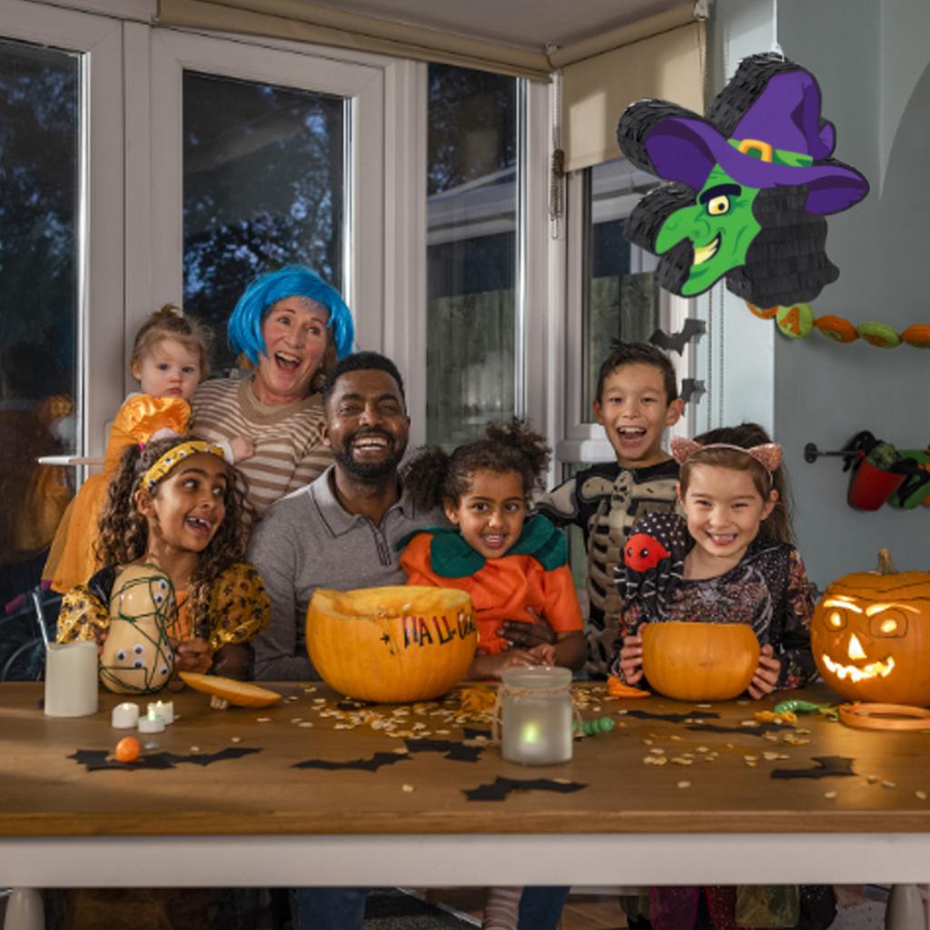 Halloween Witch Pi?atas For Candy Hitting Game Safe Paper Craft Party Decoration Kids Activity Festival Centerpieces