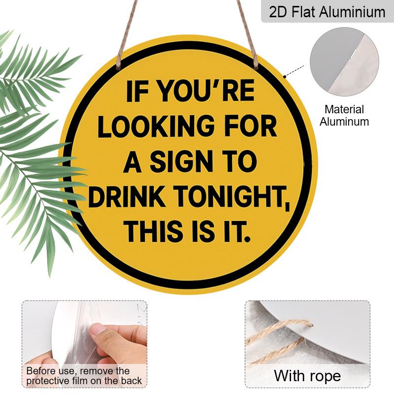 2D Flat 1pc, 8x8 in, Drinking Theme Aluminum Metal Decorative Signs & Plaques, Perfect for Decorating Bedrooms, Kitchens, Dining Rooms, and Bars - An