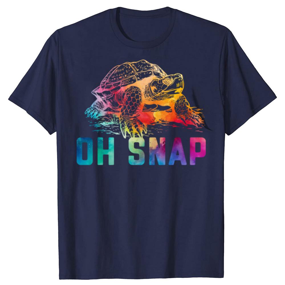 Oh Snap Funny Snapping Turtle Animal Ocean T Shirt Men Oversized Hip Hop Breathable Short Sleeve Harajuku Summer Cotton TShirt