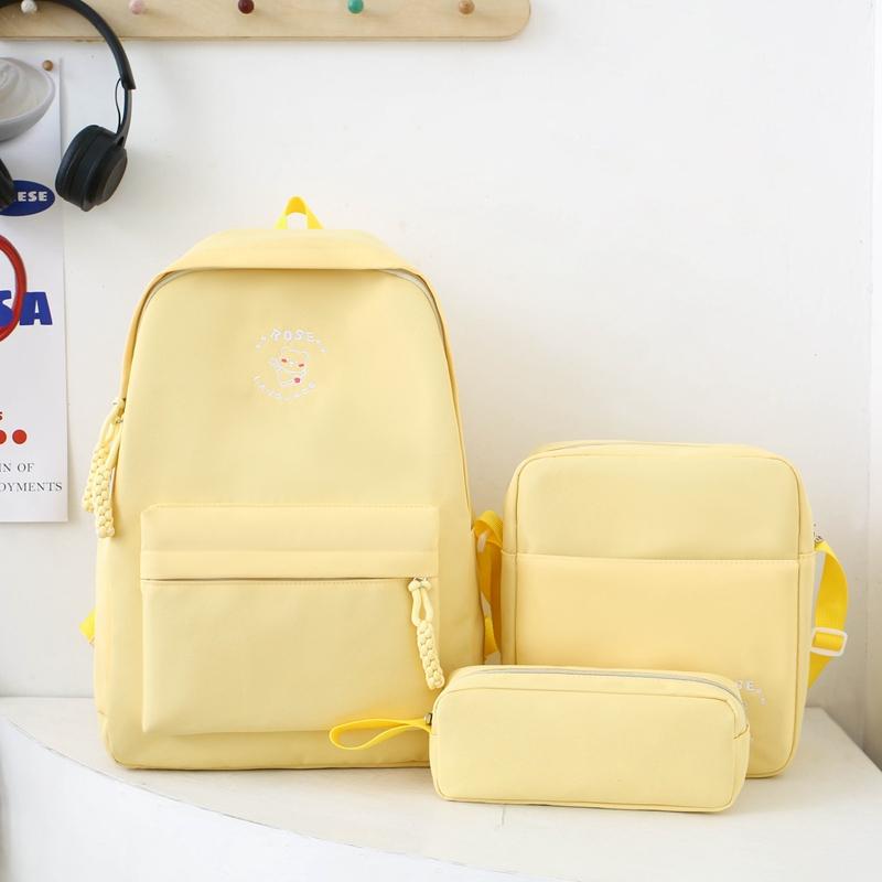 Комплект из трех рюкзаков с мультяшным принтом, школьный рюкзак для девочек, большой вместимости, для учеников начальной и средней школы