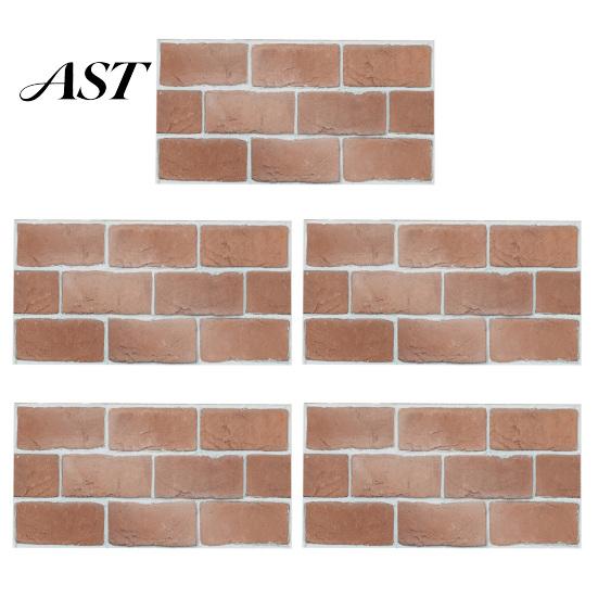 Peel Stick Tile Stickers 5Pcs Vintage Brick Stickers, Waterproof Oil?Proof Wallpaper, Flexible PVC Wall Tiles & Backsplash for Kitchen Living