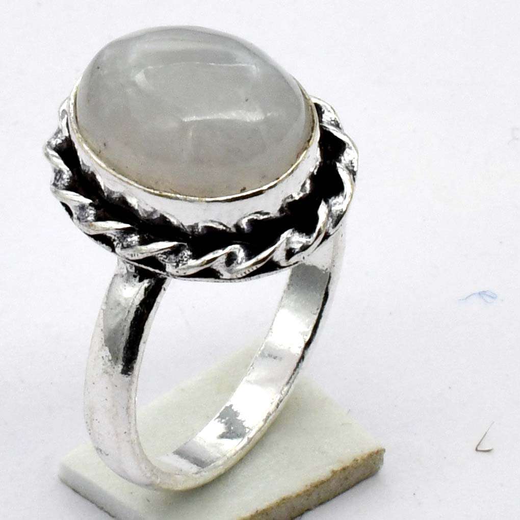Rainbow Moonstone Gemstone Ethnic Handmade Ring Jewelry US Size-725 R 3301