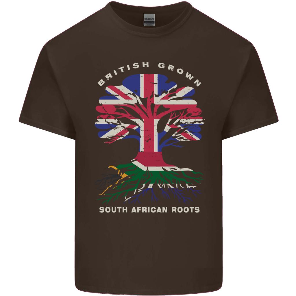 British Grown South African Roots Africa Flag Unisexs Light Cotton TShirt